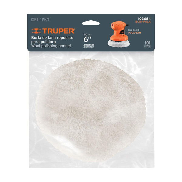 Borla de lana de repuesto para pulidora PULA-6AM, Truper 102684