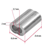 Bolsa con 50 casquillos dobles de aluminio, 3/16', Fiero 48366