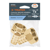 Juego de conectores 1/2' macho/hembra de aluminio Truper 101160