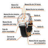 Reloj para caballero, correa de piel, Truper 60071