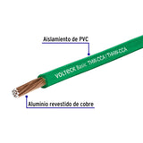 Rollo de 100 metros de cable THW CCA 12 AWG verde, Volteck 40215