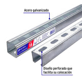 Perfil unical perforado de 3 m, 4 x 4 cm calibre 18, Volteck 47758