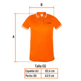 Playera tipo polo dry fit naranja, para caballero talla XG, Truper 69984