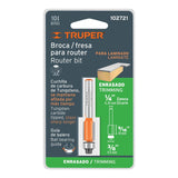 Broca para router, corte recto, 3/8' con balero, Truper 102721