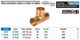Tee de cobre sencilla, 1', Basic Foset 47639