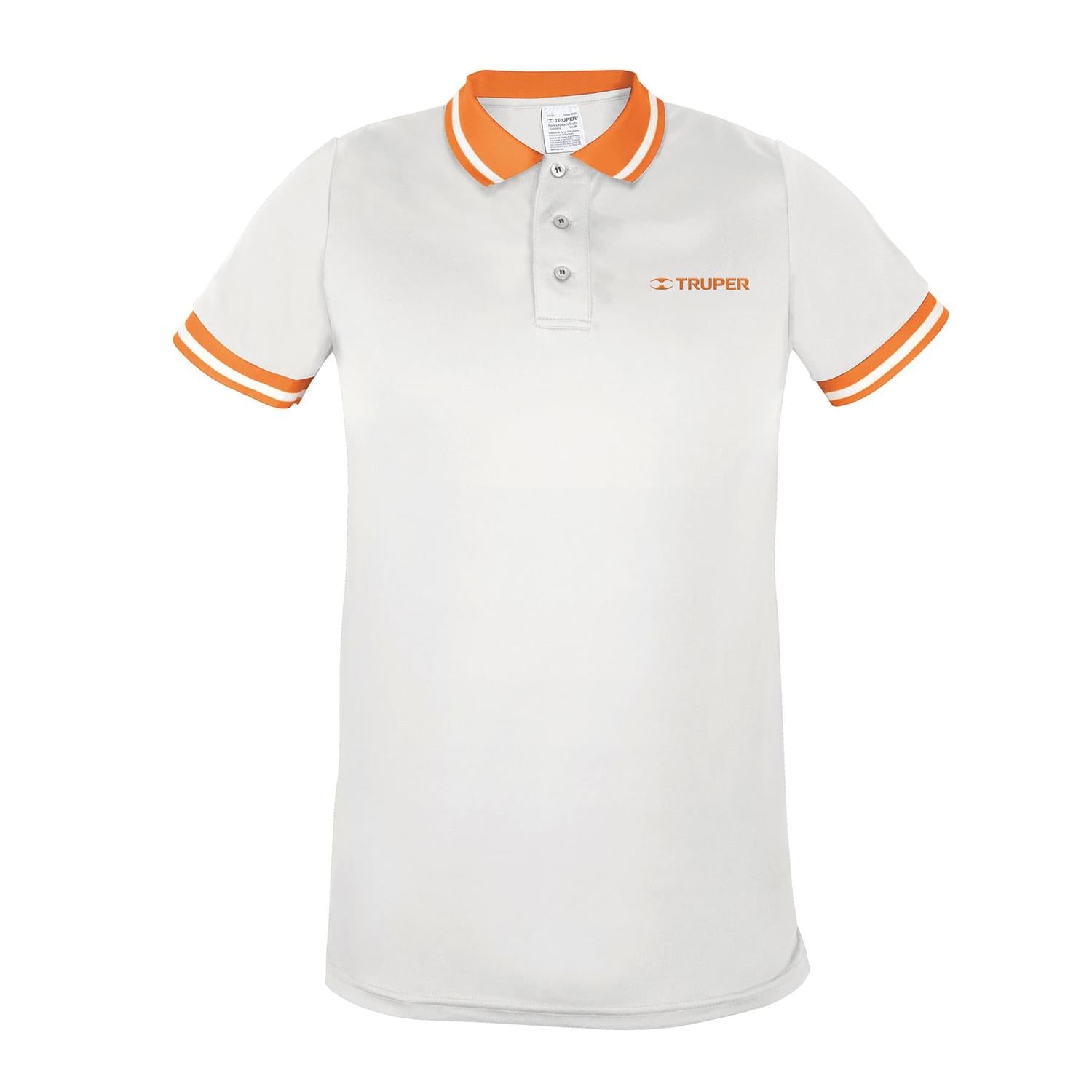 Playera tipo polo dry fit blanca, para caballero talla CH, Truper