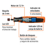 Herramienta rotativa inalámbrica 7.2 V, profesional, Truper 102271