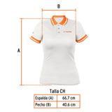 Playera tipo polo dry fit blanca, para dama talla CH, Truper 69978