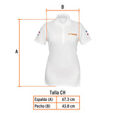Playera tipo polo blanca, para dama, talla CH, Truper 60468