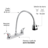 Mezcladora inox 8' p/fregadero, flexible, palanca, Foset 49820