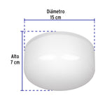 Luminario de LED 15 W tipo plafón, base E26, Volteck 49804
