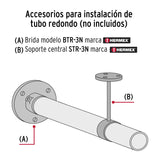 Tubo redondo de 3.0 m negro para closet, Hermex 46581