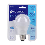 Lámpara LED tipo bulbo A19 9 W luz de día, blíster, Volteck 46858