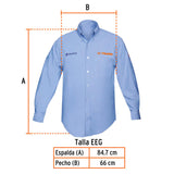 Camisa azul para caballero, manga larga talla XXG, Truper 60387
