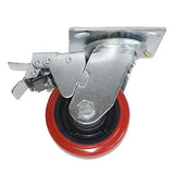 DOGOTULS rodaja pp negro y pu rojo gira freno 6" ZF5077