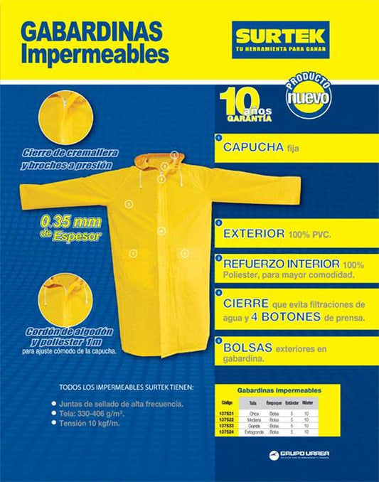 Gabardina impermeable talla grande Surtek 137523