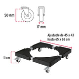 Base con ruedas ajustable para línea blanca, Fiero 49301