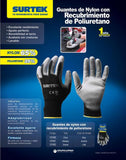 Guantes Nylon recubrimiento poliuretano talla chica Surtek 137400