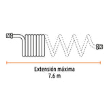 Manguera tipo resorte para compresor, 7.6 m x 1/4', Truper 102522