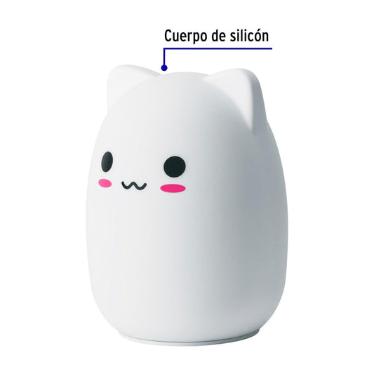 Luz de noche de LED gato multicolor, Volteck 47869