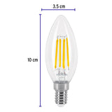 Lámpara LED tipo vela 4 W con filamento base E14 luz cálida, Volteck 48254