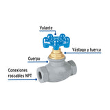 Válvula globo de hierro para gas LP,1/2', Foset 47657