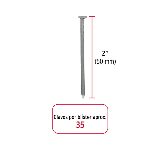 Blíster con 35 clavos estándar 2' con cabeza, Fiero 40230