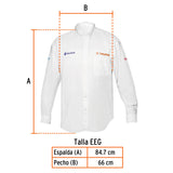 Camisa blanca para caballero, manga larga talla XXG, Truper 60385
