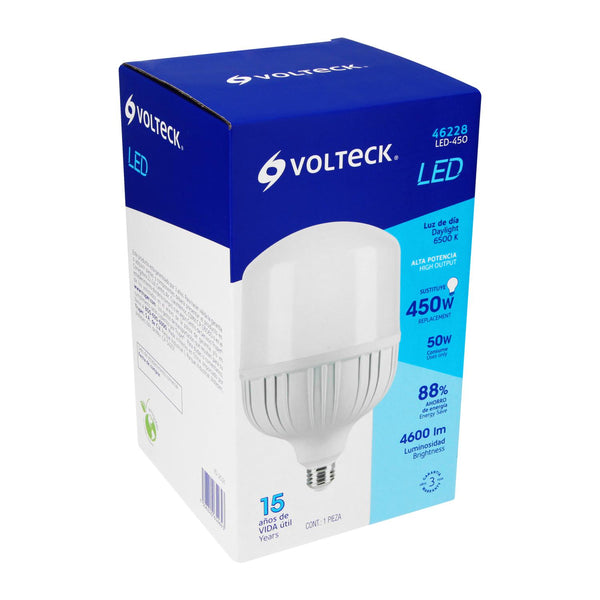 Lámpara LED alta potencia 50 W (equiv.450 W), luz de día, Volteck 46228