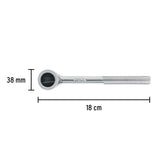 Matraca cuadro 3/8' cabeza redonda con disco, Pretul 27354