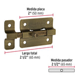 Pasador de barra plana 2', latón antiguo, Hermex 47925
