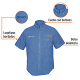 Camisa de mezclilla para caballero, manga corta talla XXG, Truper 60384