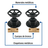 Juego manerales redondos, soldables p/regadera, negro, Foset 46788