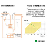 Bomba sumergible plástica 1 1/2 HP para agua sucia, Pretul 27199