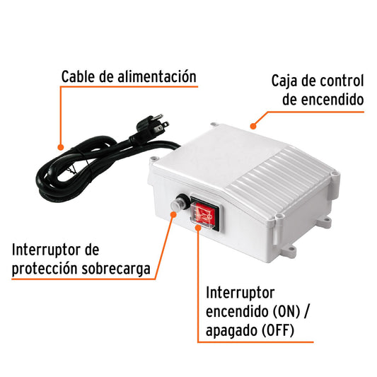 Caja de control para bomba tipo bala 3/4 HP, Truper 102711