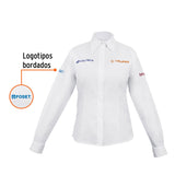 Camisa blanca para dama, manga larga talla M, Truper 63107