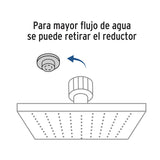 Regadera cromo 12' plato cuadrado delgado con brazo, Foset 45775