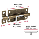 Pasador de barril de acero latón antiguo 4', Hermex 45726