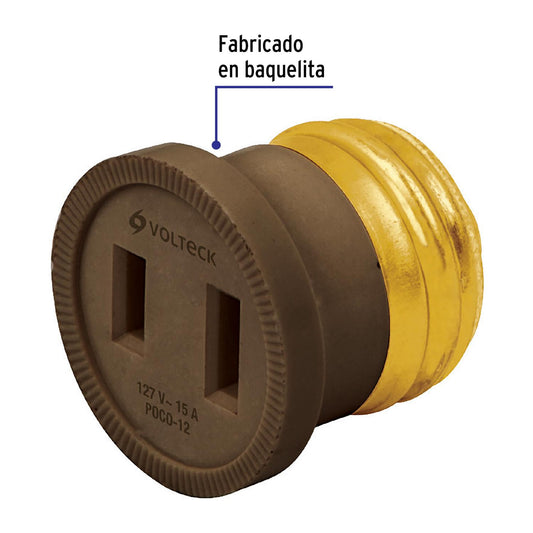 Adaptador de portalámpara a contacto, Volteck 46490