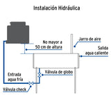 Calentador solar de agua de 8 tubos 92 L, 2 personas, Foset 45274