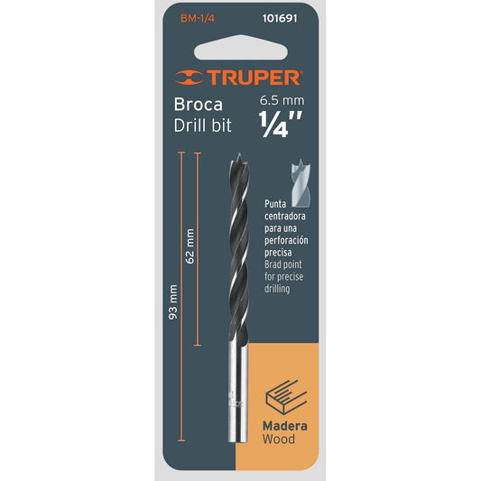 Broca para madera 1/4' Truper 101691