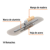 Llana canto redondo 20' x 5' con mango de madera, Truper 102680