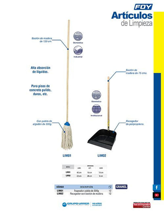 Trapeador pabilo 300g Foy LIM01