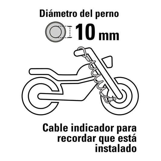 Candado para disco de motocicleta, perno de 10 mm Hermex 49623