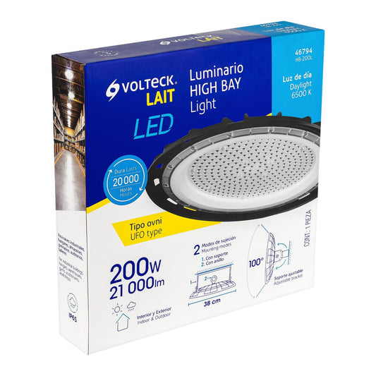 Luminario de LED 200 W High Bay, Volteck 46794