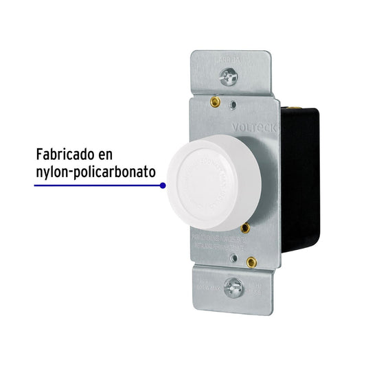 Atenuador de luz giratorio, Standard, blanco, Volteck 47723