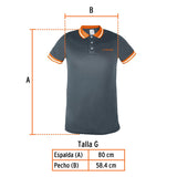 Playera tipo polo dry fit gris, para caballero, talla G, Truper 61083