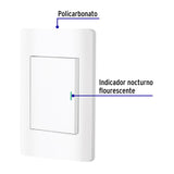 Placa armada blanca 1 interruptor 3 módulos, Lisboa, Volteck 47962