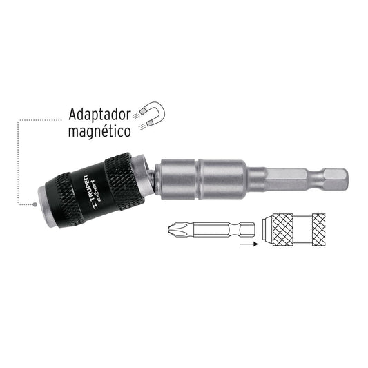 Adaptador articulado p/puntas, cambio rápido, 120 mm, Expert 101965