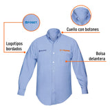 Camisa azul para caballero, manga larga talla M, Truper 60345